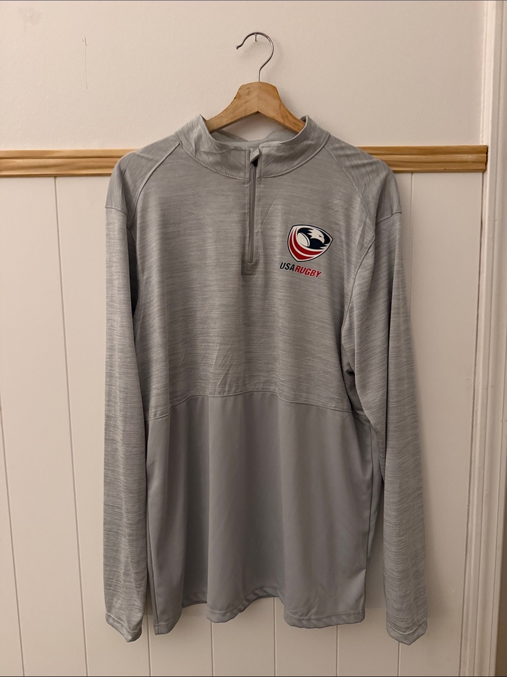 USA Rugby Gray Quarter-Zip Pullover